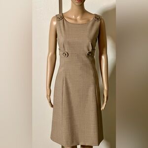 Alex Marie Tan Midi Dress with Button Detail